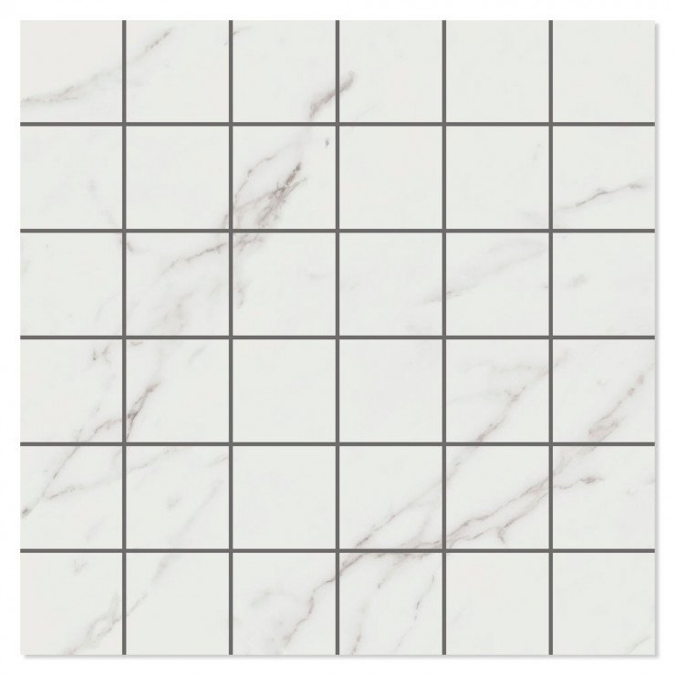 Marmor Mosaik Klinker Kalon Vit Polerad 30x30 (5x5) cm-0